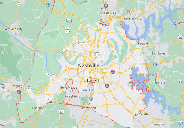Map of Nashville